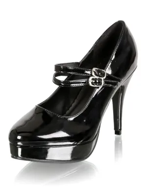 Black Jane Double Strap Brogue - UK 8