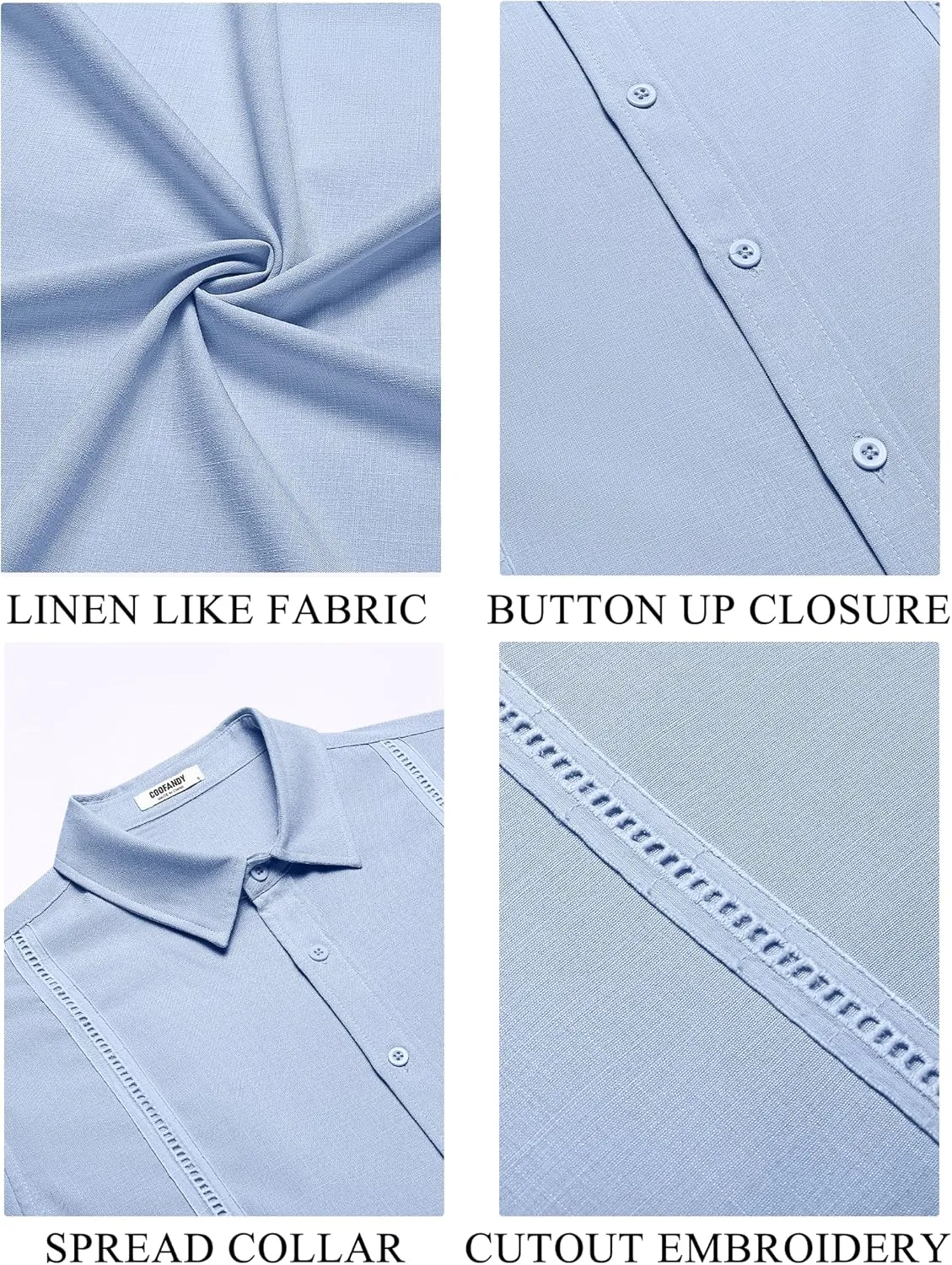 COOFANDY Men's Cuban Guayabera Summer Beach Short Sleeve Casual Vacation Wedding Shirt
