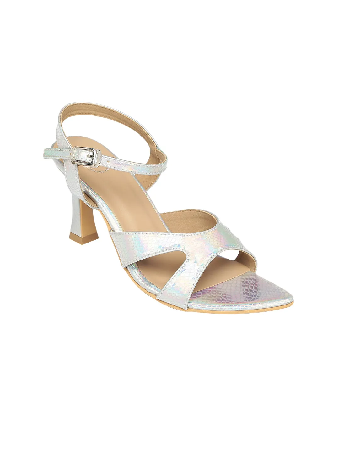 Daisy Silver Kitten Heels