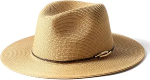 FURTALK Panama Hat Sun Hats for Women Men Wide Brim Fedora Straw Beach Hat UV UPF 80 