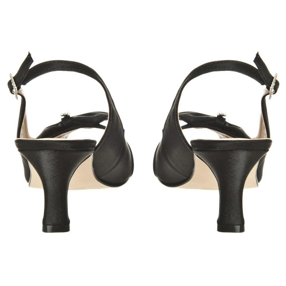 Klipper low heel sling back sandals with a bow