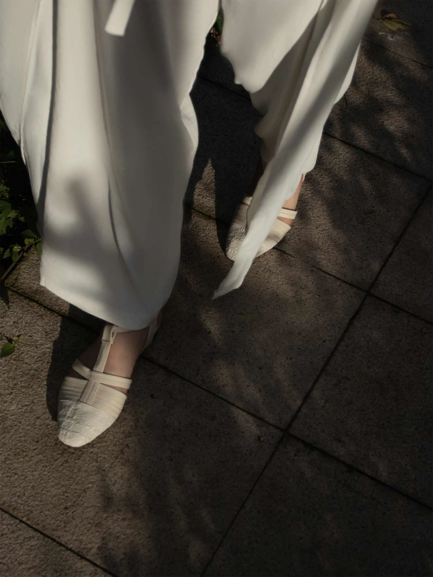 Linen T Straps Sandals