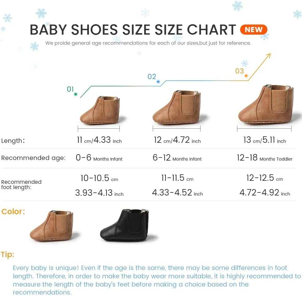 Meckior Baby Girls Cowboy Tassel Boots Side Zipper Moccasins Soft Bottom Non-Slip Toddler Shoe