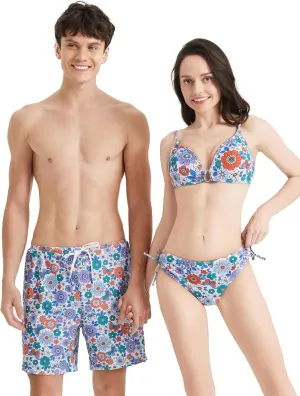 PATPAT Matching Hawaiian Swimsuits for Couples Two Piece Bikini Sets or Swim Trunks Summer Beach Vacation Swimwear