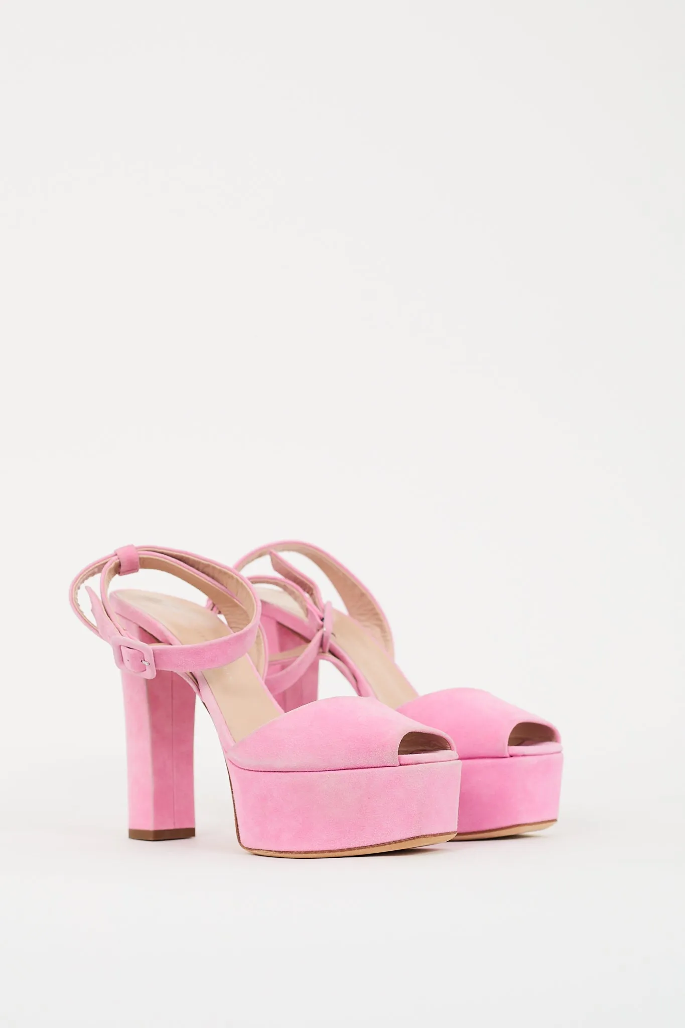 Pink Suede Betty Platform Heel