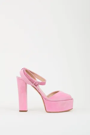 Pink Suede Betty Platform Heel