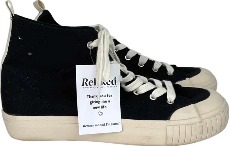 schuh Black Webb Hi Top Canvas Trainers UK 10 EU 44 👞