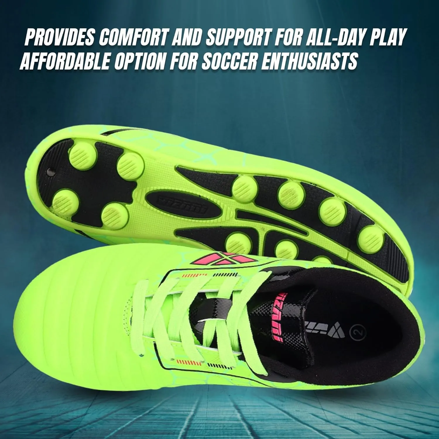 Vizari USA Soccer Cleats Boys, Girls - FG Firm Ground Football Shoes for Toddlers/Little/Big Kids - Youth Football Cleats - Comfort & Excellent Traction