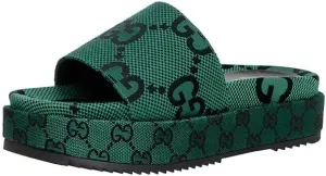 Women's Platform Slides Canvas Sandals Comfortable Open Toe Sandals for Summer Beach